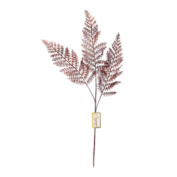 Ветка декоративная "Сверкающий папоротник" 86 см, Шоколад