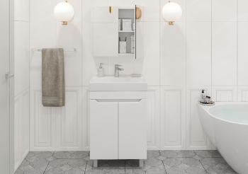 Зеркало-шкаф /Домино/ "Мечта 50" Белый *1/16