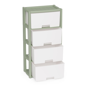 Комод пластм. "Колорит" 4 ящика выс.940мм, шир.475мм, гл.300мм Зелёный М9041"ЗПИ "Альтернатива" *1