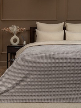 Плед 200*220см фланель жаккард кубики коричневый YLS FNQL BE16 019/2022 NC Absolute *1