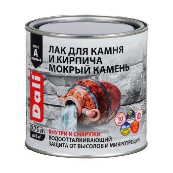 Лак акриловый DALI, для наружных и внутренних работ по камню и кирпичу, 0.75 л