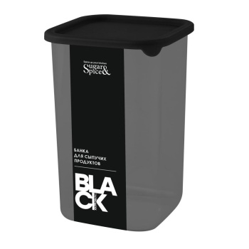 Банка для продуктов пластм. "Black" 1,2л 105x105мм, h160мм SE168510621 "Sugar&Spice" *1/9