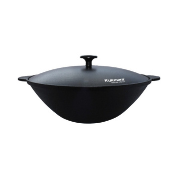 Сковорода чугунная "ВОК" 2,7л, d28,5см, глуб.9,5см с Крышкой "Kukmara" вч27  *1