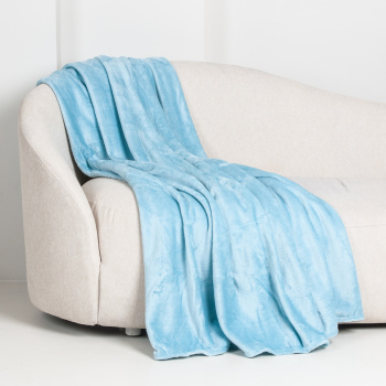 Плед 140*200см микрофибра Tinta небесный Casa Conforte *1