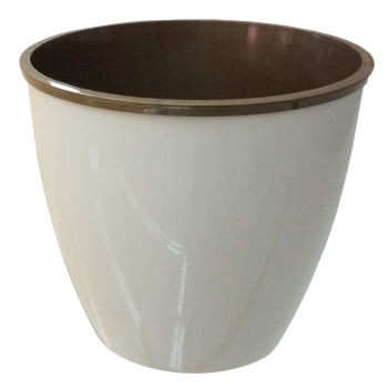 Кашпо пластм. "Les Couleurs"  6.5л, d верха 225мм h220мм со встав. Крем/брон.120-1(Tek.A.Tek)*1/16