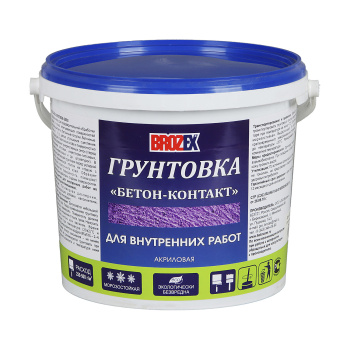 Грунтовка бетон-контакт BROZEX, для внутренних работ, 6 кг Грунтовка бетон-контакт BROZEX, для внутренних работ, 6 кг