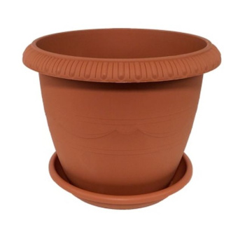 Кашпо пластм. "Lе Jardin" 5.5л, d верха 250мм h200мм с поддоном Терракот 103-4 (Tek.A.Tek)*1/24