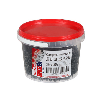 Саморезы по металлу BROZEX ВЕДРО 3,5*25 частая резьба (1000шт) *6 Саморезы по металлу BROZEX ВЕДРО 3,5*25 частая резьба (1000шт) *6