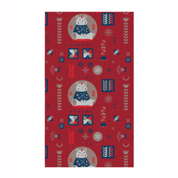 Полотенце вафельное 40*70см на хангере 30079/1 Мишки красные Самойловский текстиль *10/30