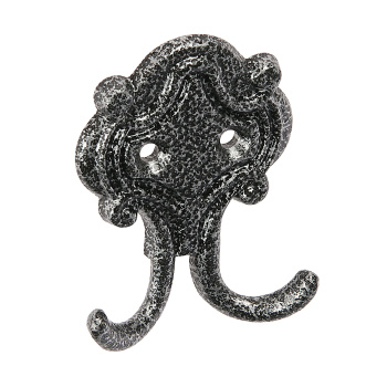 Крючок мебельный АНТИК СЕРЕБРО КВ-1 "Точки" ДомоСтрой *10/100