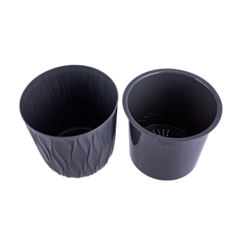 Кашпо пластм. "Desert" 3,6л d верха 182мм h177мм со вставкой Серый 86505 *1/18