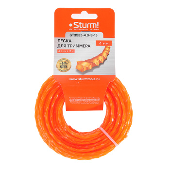 Леска Sturm!, 15 м, 4 мм, квадрат крученый
