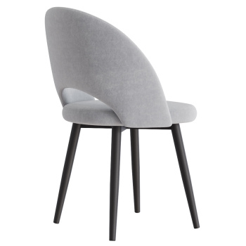 Кресло ШАДЕ 590x550xh875 парма 1013 серый+ Каркас СТЕЛС Металл Черный матовый*4