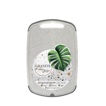 Доска разделочная пластм. "Granite" 215х143мм Белый арт.80302 ("Полимербыт")  *1/24