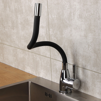 Смеситель для кухни FLOE FK234-DN с гибким изливом (черный) *1/10