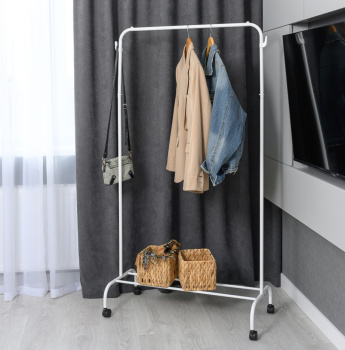 яяяВешалка напольная "Гардеробная" "Ника" шир.0,86м, выс.1,55м, на Колес. Белый ВГ2/Б *1