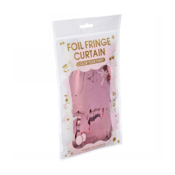 Занавес фольгированный "Звёзды" ш1м, в1.9м (матовый), розовое золото