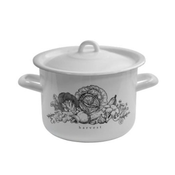 Кастрюля эмалированная 3,4л d180мм крышка с металл.ручк.,с Дек."Harvest" Р-16124Бч/4 *1/4