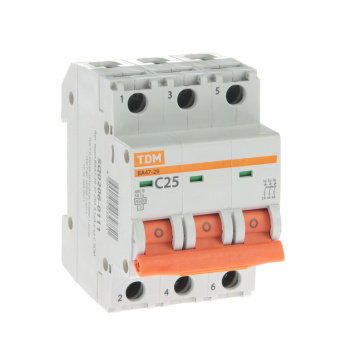 Авт.выкл. TDM ВА 47-29 25А/3П SQ0206-0111 хар-ка С *4/40