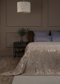 Плед 150*200см фланель лазер серо-бежевый TF FNL BEGY1-SL Absolute *1