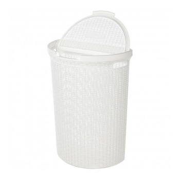Корзина для белья пластм. 45л "Eco style" 460х265х610мм Белый арт.431217616 ("Бытпласт") *1/5