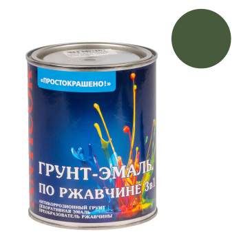 Грунт-эмаль по ржавчине зеленая 0,8 кг Простокрашено *1/14/490