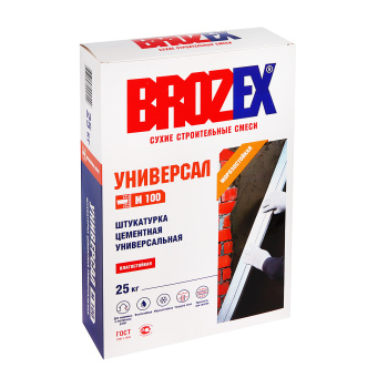 Штукатурка цементная BROZEX Универсал М100, 25 кг Штукатурка цементная BROZEX Универсал М100, 25 кг