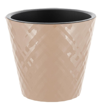 Кашпо пластм. "Manhattan" 11л d верха 280мм h253мм со вставкой Молоч. шоколад IG670510047 *1/6